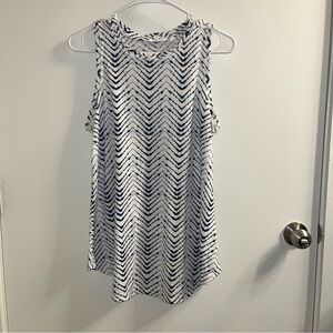 Athleta Blue and White Chevron Top